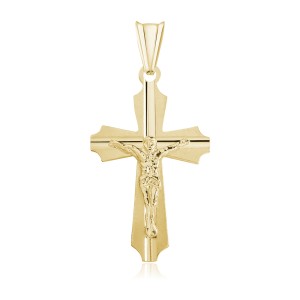 Cruce argint placată cu aur galben DiAmanti K0039G-DIA (Argint 925‰ 1,3 g.)